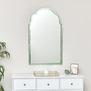 Arched Green Glass Art Deco Wall Mirror 60cm x 101cm Material: glass, metal, wood