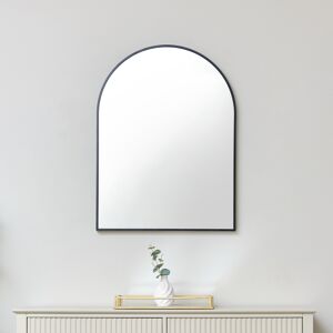 Black Arched Wall Mirror 80cm x 60cm Material: Metal, glass, wood, resin
