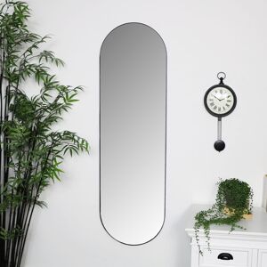 Black Oval Wall Mirror 40cm x 140cm Material: Wood/ Resin/ Glass