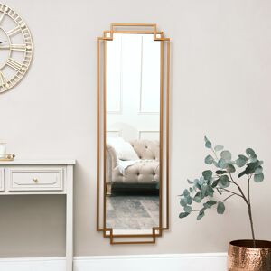 Copper Art Deco Wall Mirror 142cm x 47cm Material: Metal, wood, glass