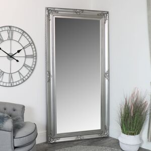 Extra Large Ornate Silver Wall / Floor / Leaner Full Length Mirror 100cm x 200cm Material: Wood / Resin / Glass