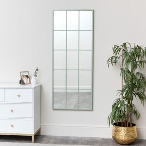 Extra Large Sage Green Window Mirror 144cm x 59cm Material: metal, wood, glass