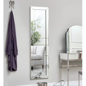 Full Length Bevelled Mirrored Wall Mirror 37cm x 140cm Material: Wood, glass