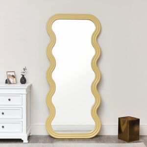 Full Length Wave Mustard Mirror Material: