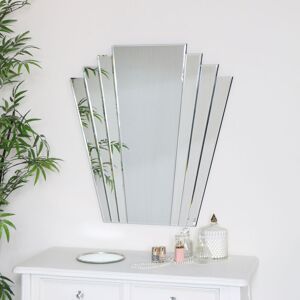 Large Art Deco Fan Frameless Wall Mirror Material: glass, wood