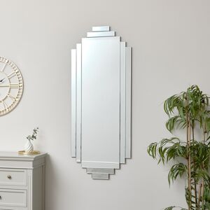 Large Art Deco Wall Mirror 56cm x 142cm Material: Metal, Glass