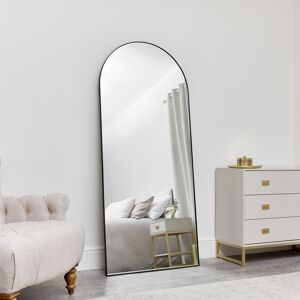 Large Black Arched Mirror 183cm x 80cm Material: Metal, Glass