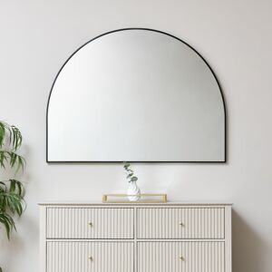 Large Black Arched Wall Mirror 90cm x 120cm Material: Metal, wood, resin, glass