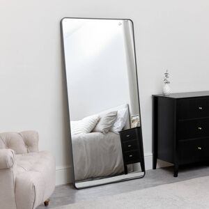 Large Black Curved Framed Wall / Leaner Mirror 160cm x 80cm Material: Resin, Wood, glass, metal