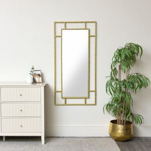Large Gold Framed Wall Mirror 120cm x 60cm Material: Metal, glass, wood