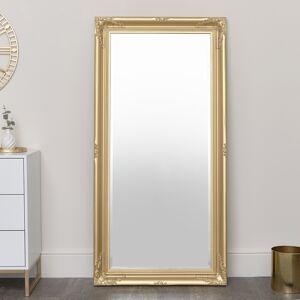 Large Gold Ornate Wall/Floor Mirror 158cm x 78cm Material: Wood, Resin, Glass