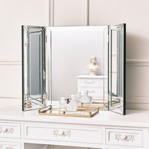 Large Mirrored Dressing Table Triple Mirror Material: Wood, Glass