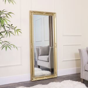 Large Ornate Gold Wall/Floor Mirror 76cm x 176cm Material: Wood, Resin, Glass
