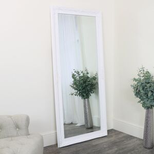 Large Ornate White Wall/Leaner Mirror 176cm x 76cm Material: frame: wood & resin, mirror: glass