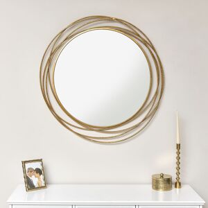 Large Round Gold Mirror 88cm x 85cm Material: Metal / Glass