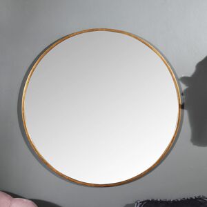 Large Round Gold Framed Wall Mirror 80cm x 80cm Material: Metal / Glass