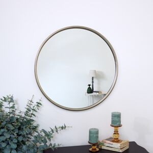 Large Round Champagne Gold Wall Mirror 70cm x 70cm Material: Metal / Glass