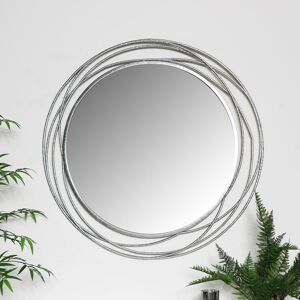 Large Round Silver Swirl Mirror 92cm x 92cm Material: Metal / Glass