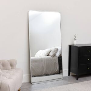 Large Silver Curved Framed Wall / Leaner Mirror 160cm x 80cm Material: Resin, Wood, glass, metal