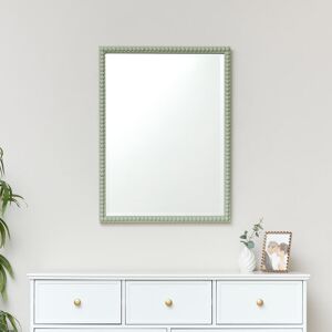 Rectangle Sage Green Bobbin Bobble Wall Mirror 62cm x 82cm Material: wood, resin and glass