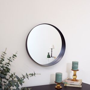 Round Black Framed Mirror 50cm x 50cm Material: Metal, Glass