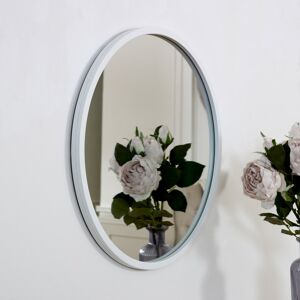 Round White Wall Mirror 50cm x 50cm Material: Metal / Glass