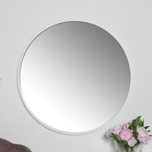 Round White Wall Mirror 80cm x 80cm Material: Metal / White