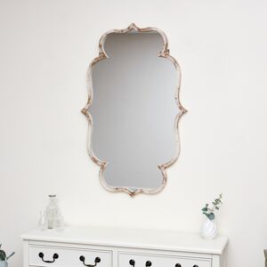 Rustic Cream Ornate Wall Mirror 63cm x 98cm Material: Metal, glass, wood