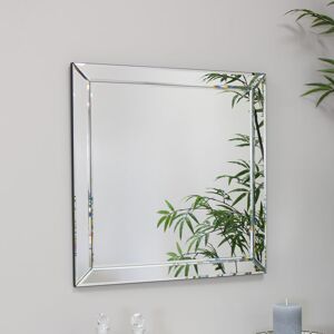 Square Mirrored Frame Wall Mirror Venetian 50cm x 50cm Material: Metal