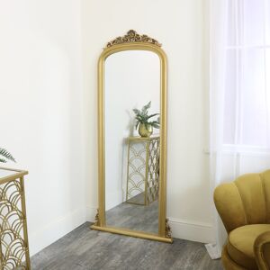 Tall Gold Ornate Vintage Wall / Leaner Mirror 80cm x 180cm Material: Wood, resin, glass