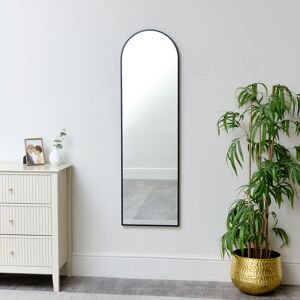 Tall Slim Black Arched Wall Mirror 135cm x 40cm Material: metal, glass, wood, resin