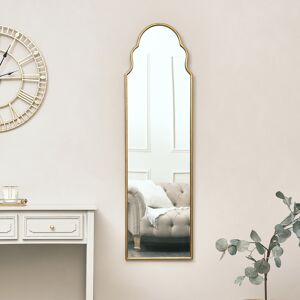 Tall Slim Gold Arch Wall Mirror 133cm x 38cm Material: Metal, wood, glass