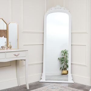 Tall White Ornate Vintage Wall / Leaner Mirror 80cm x 180cm Material: Wood, resin, glass