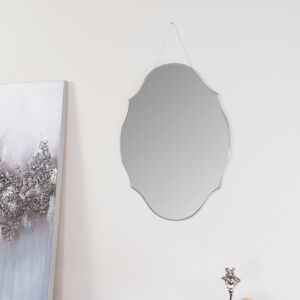 Vintage Frameless Bevelled Wall Mirror 38cm x 50cm Material: Glass, Metal