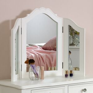 White Tabletop Vanity Mirror - Victoria Range Material: Wood / Glass