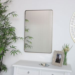 Brushed Gold Thin Framed Wall Mirror 50cm x 75cm Material: metal, glass