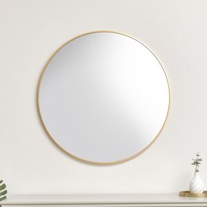 Large Round Antique Gold Wall Mirror - 80cm x 80cm Material: Mirrors