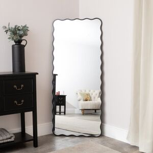 Black Full Length Wavy Mirror - 70cm x 165cm Material: New Products Black Full Length Wavy Mirror - 70cm x 165cm Material: New Products