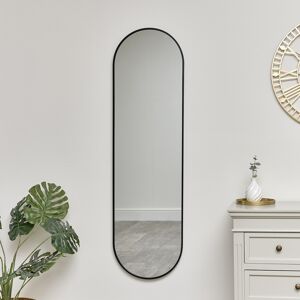 Black Oval Framed Wall Mirror 140cm x 40cm Material: Mirrors Black Oval Framed Wall Mirror 140cm x 40cm Material: Mirrors