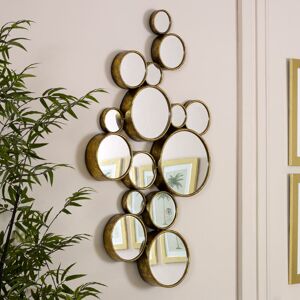 Gold Multi Circle Wall Mirror 61cm x 103cm Material: Mirrors Gold Multi Circle Wall Mirror 61cm x 103cm Material: Mirrors