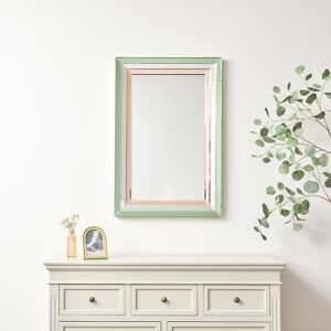 Large Frameless Green & Pink Glass Rectangular Wall Mirror 60cm x 90cm Material: New Products Large Frameless Green & Pink Glass Rectangular Wall Mirror 60cm x 90cm Material: New Products