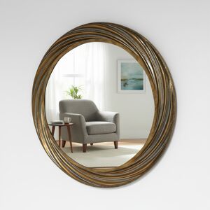 Large Antique Gold Round Swirl Mirror - 80cm x 80cm Material: Mirrors Large Antique Gold Round Swirl Mirror - 80cm x 80cm Material: Mirrors