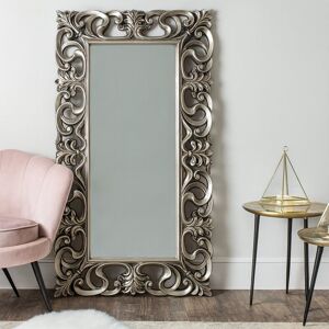 Large Baroque-style Silver Wall / Floor Mirror 90cm x 168cm Material: Mirrors Large Baroque-style Silver Wall / Floor Mirror 90cm x 168cm Material: Mirrors