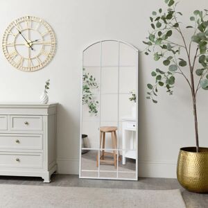 Large White Arched Window Mirror - 108cm x 59cm Material: Mirrors Large White Arched Window Mirror - 108cm x 59cm Material: Mirrors