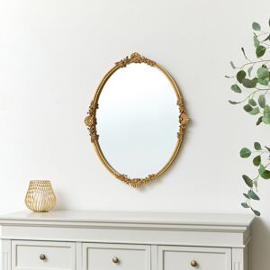 Oval Gold Ornate Wall Mirror 70cm x 56cm Material: Mirrors Oval Gold Ornate Wall Mirror 70cm x 56cm Material: Mirrors