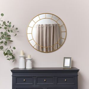 Rust Gold Effect Round Wall Mirror With Fretwork - 80cm x 80cm Material: New Products Rust Gold Effect Round Wall Mirror With Fretwork - 80cm x 80cm Material: New Products