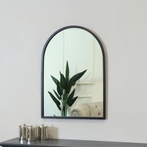 Framed Black Arched Mirror 70cm x 50cm Material: Metal