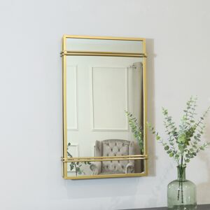 Gold Framed Wall Mirror 51cm x 81cm Material: Metal / Mirrored Glass