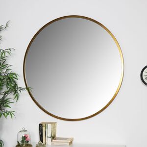 Large Round Gold Mirror 100cm x 100cm Material: Metal / Glass