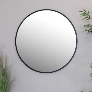 Round Black Wall Mirror 80cm x 80cm Material: Metal / Glass